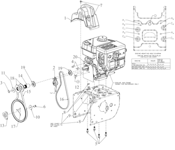Engine Drive 2 Diagram and Parts List for 2X24-INCH (31AM6BVRB10)(2023) Cub Cadet Snow Blower
